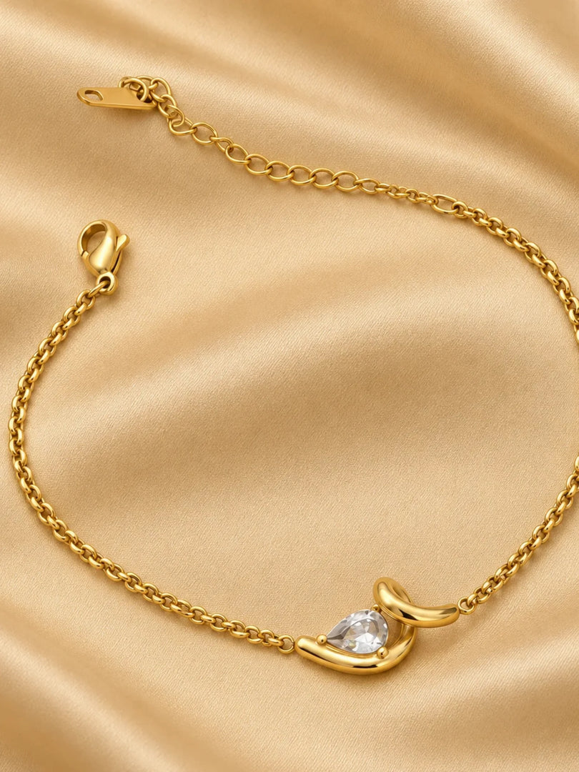 Pear Embrace Solitaire Bracelet