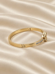 Radiant Bow Baguette Hinged Bangle