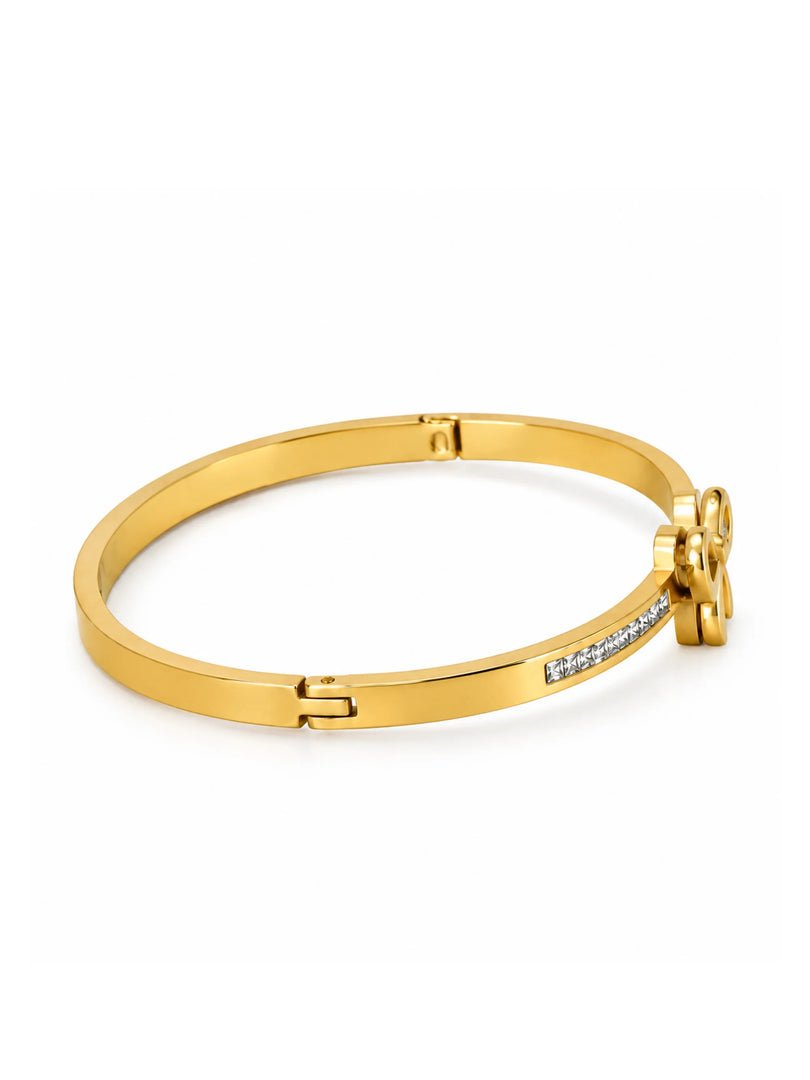 Radiant Bow Baguette Hinged Bangle