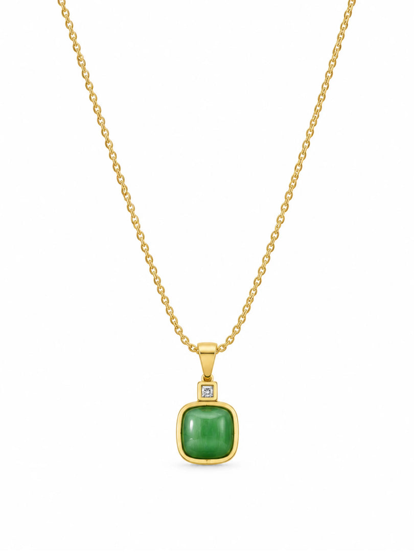 Emerald Green Solitaire Necklace