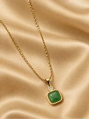 Emerald Green Solitaire Necklace