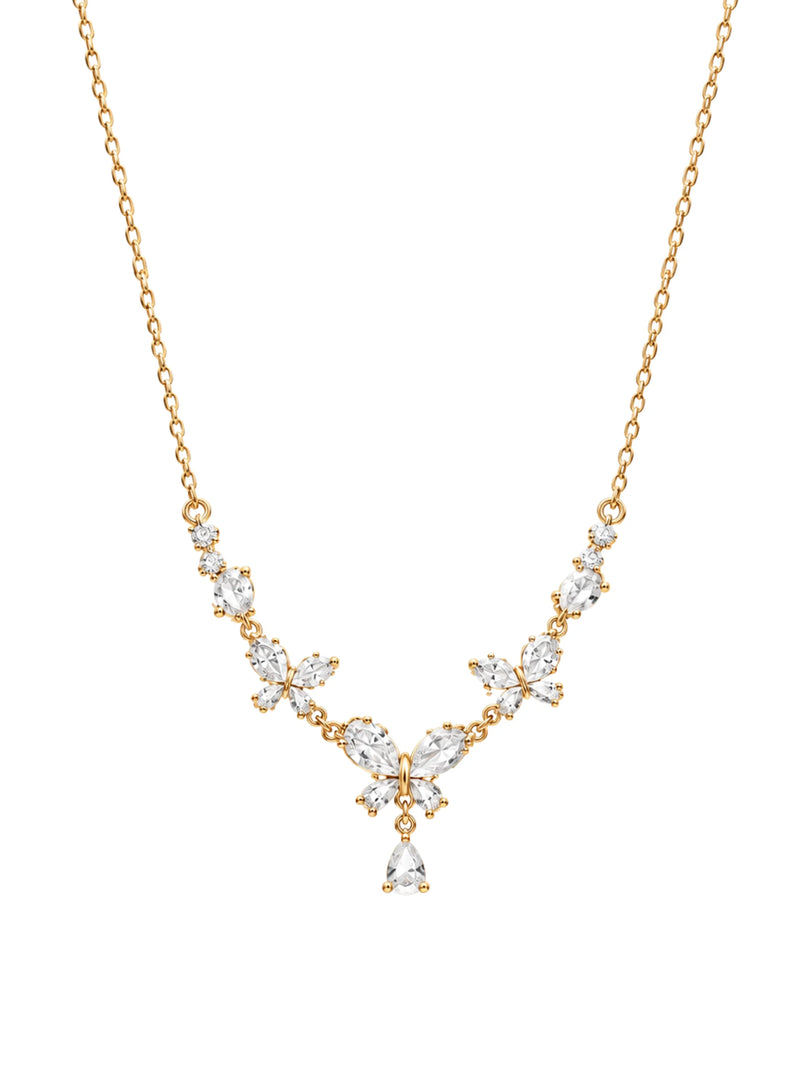 Radiant Butterfly Crystal Fringe Necklace
