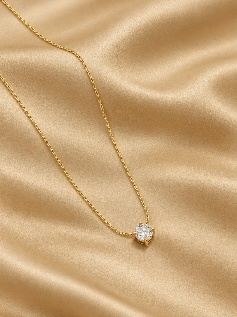 Radiant Solitaire Crystal Necklace