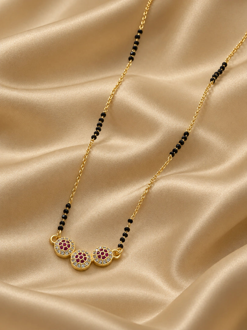 Ruby Trio Blossom Mangalsutra