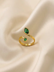 Serene Emerald Bypass Ring