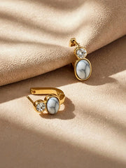 Serene Howlite Huggie Hoops