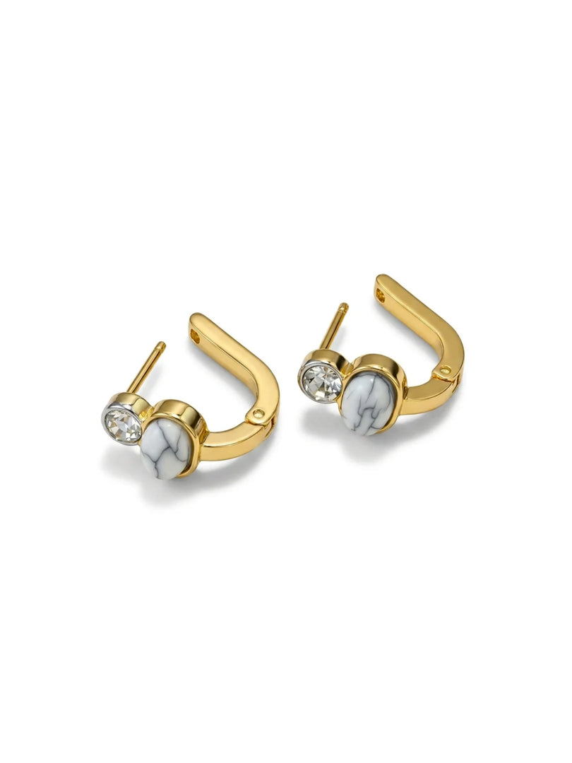 Serene Howlite Huggie Hoops