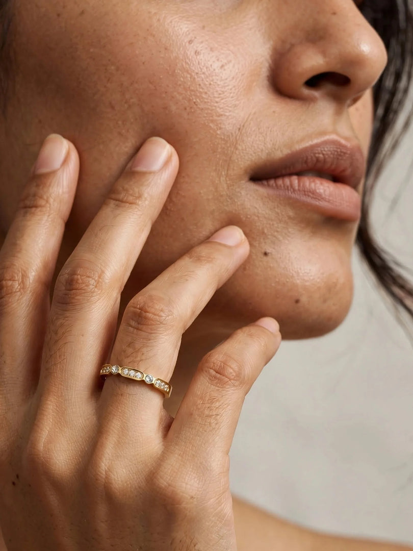 Serene Link Pave Ring