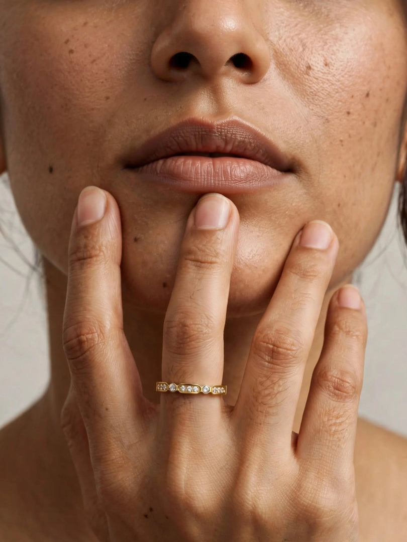 Serene Link Pave Ring