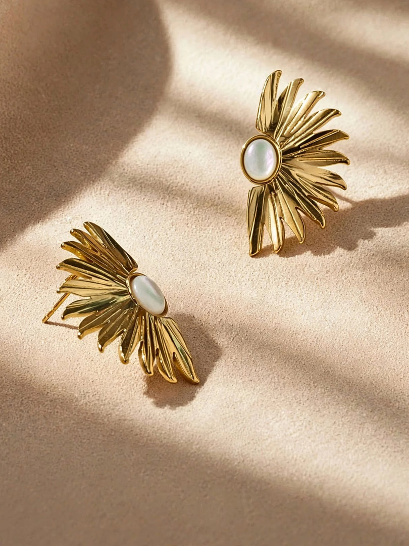Solara Sunburst Stud Earrings