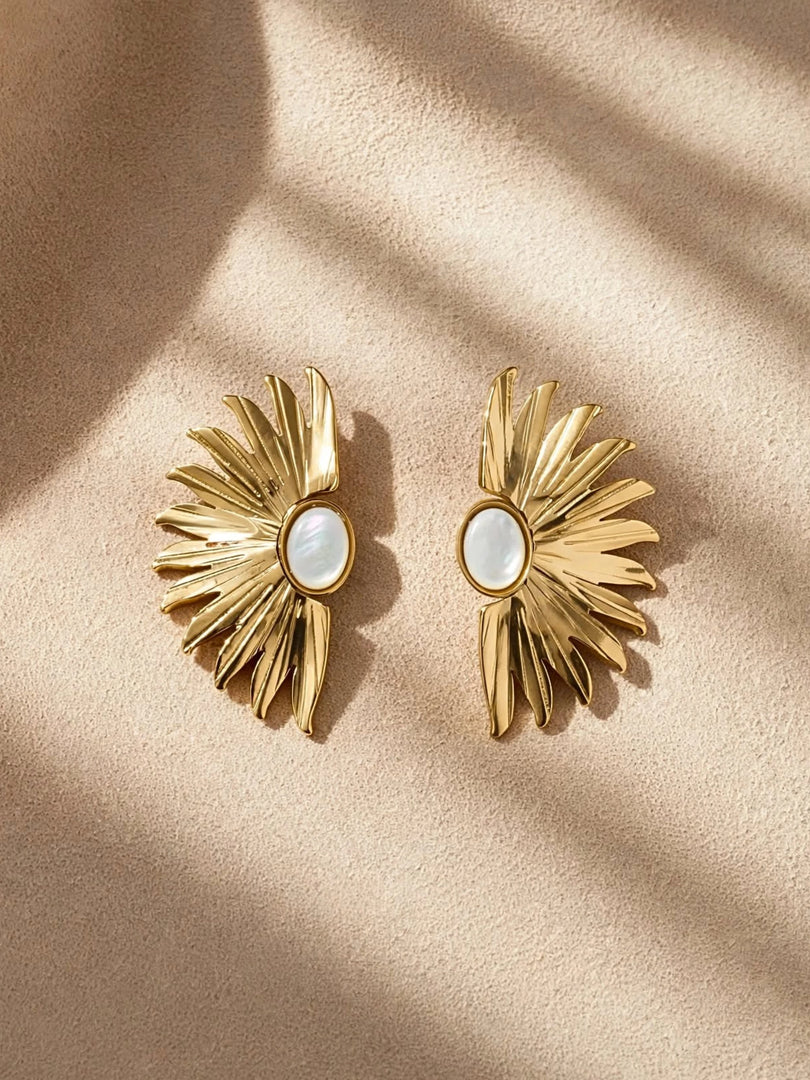 Solara Sunburst Stud Earrings