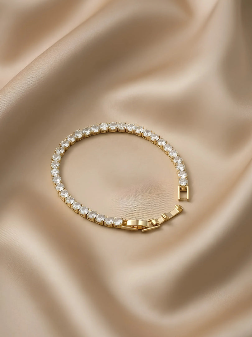 Classic Solitaire Crystal Tennis Bracelet