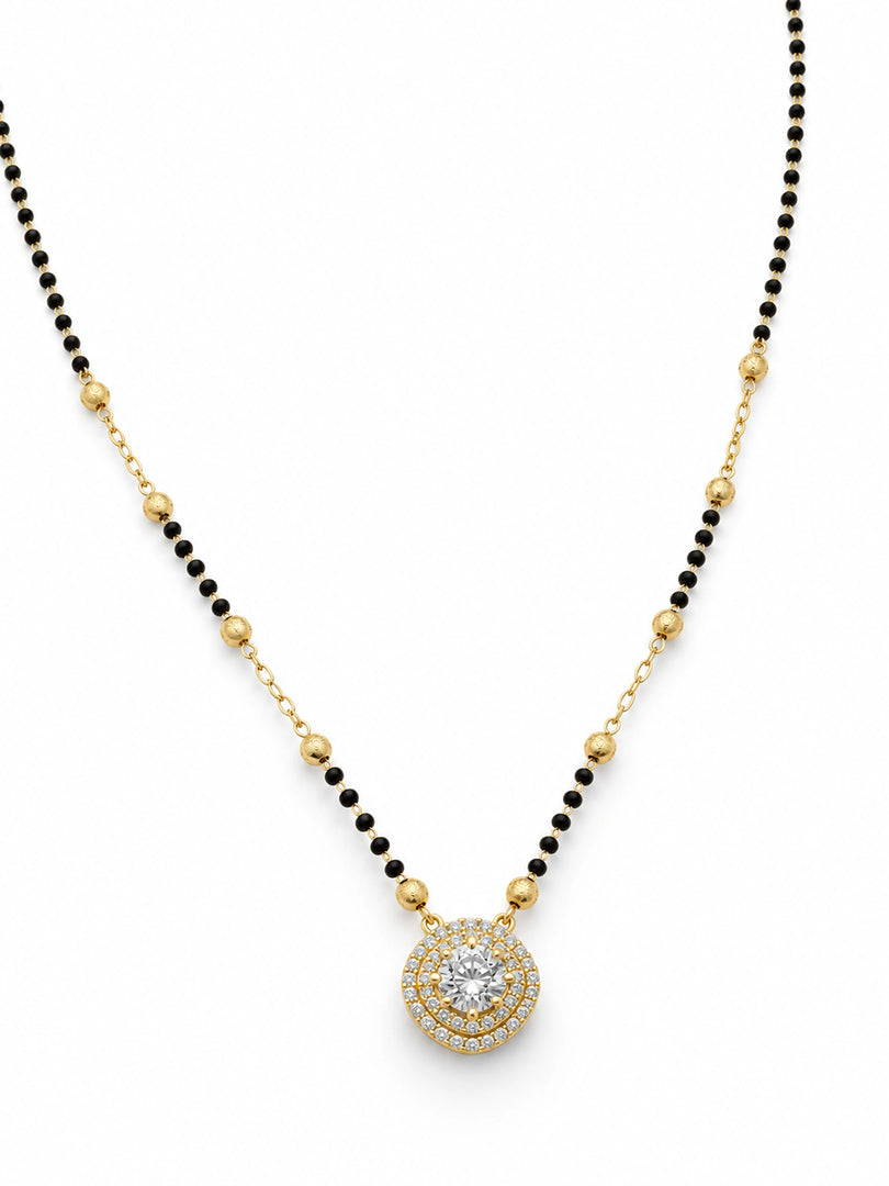Radiant Solitaire Halo Mangalsutra