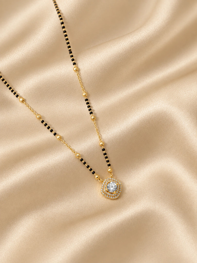 Radiant Solitaire Halo Mangalsutra