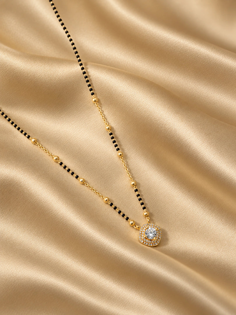 Radiant Solitaire Halo Mangalsutra