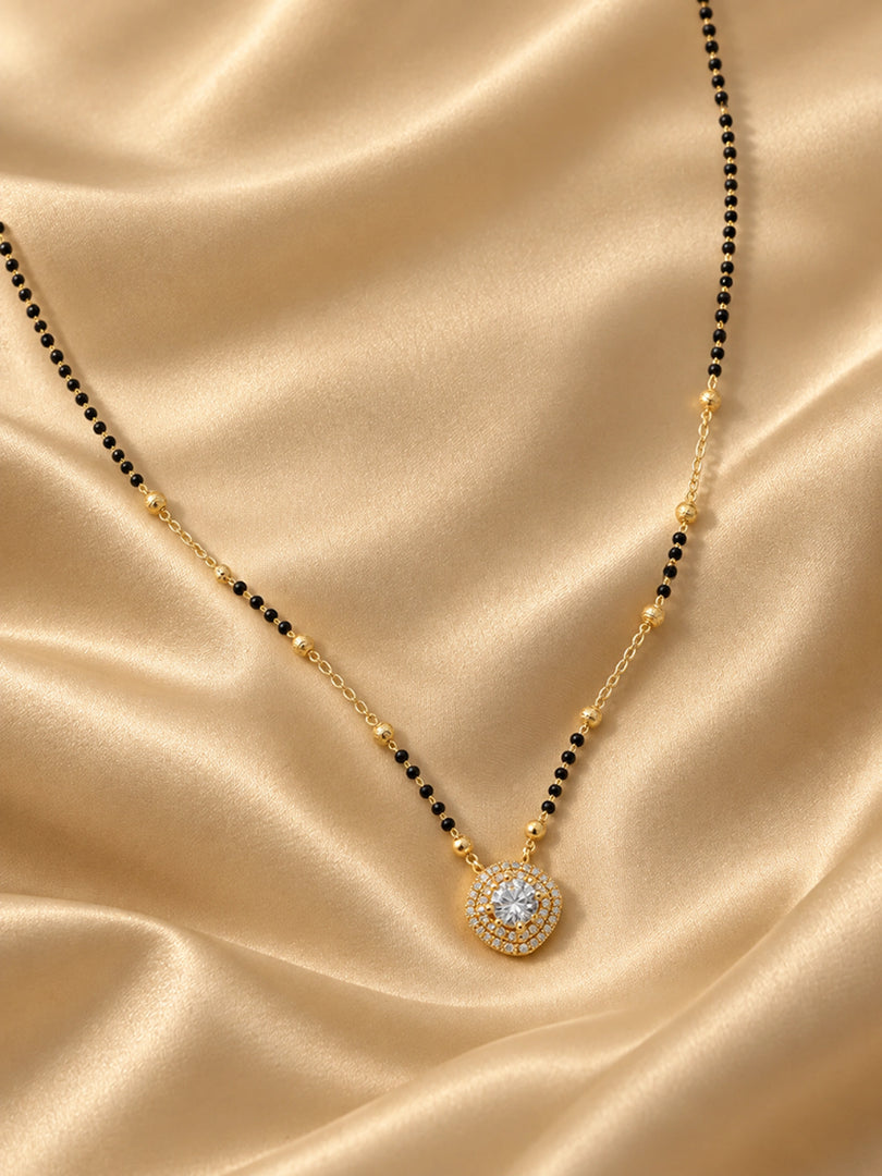 Radiant Solitaire Halo Mangalsutra