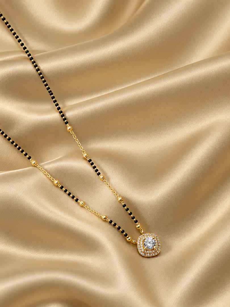 Radiant Solitaire Halo Mangalsutra