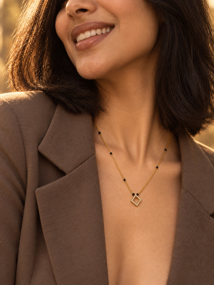 Crystal Square Mangalsutra