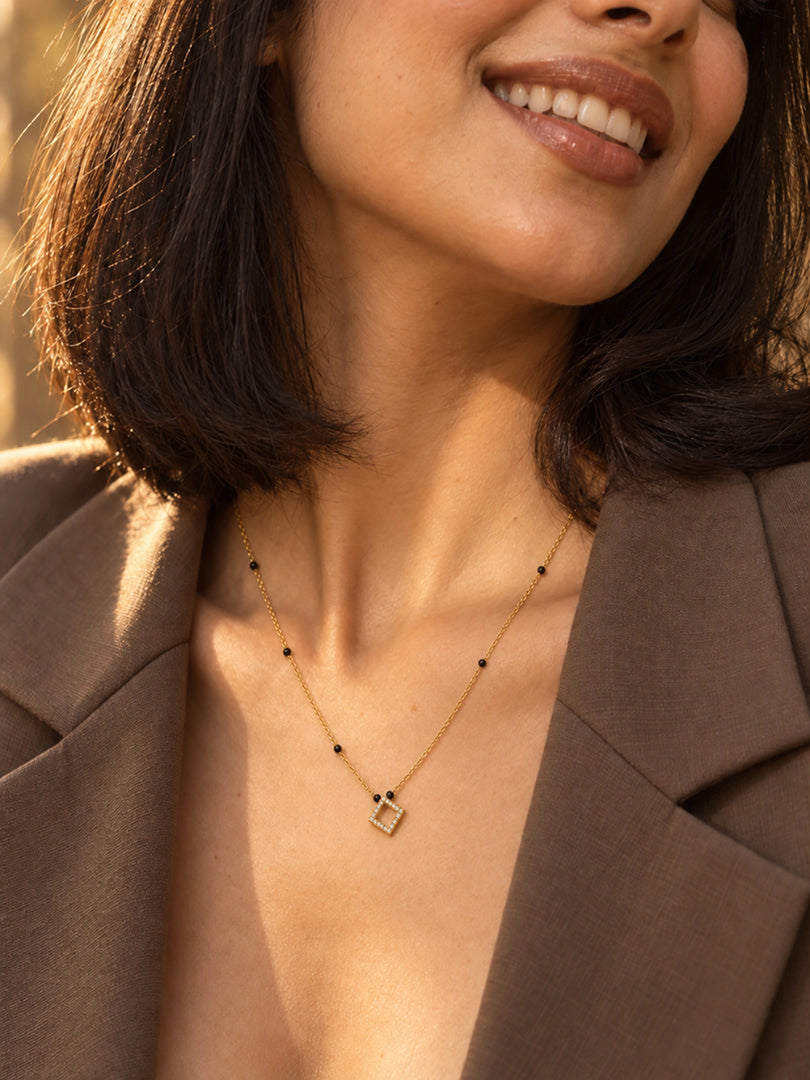 Crystal Square Mangalsutra