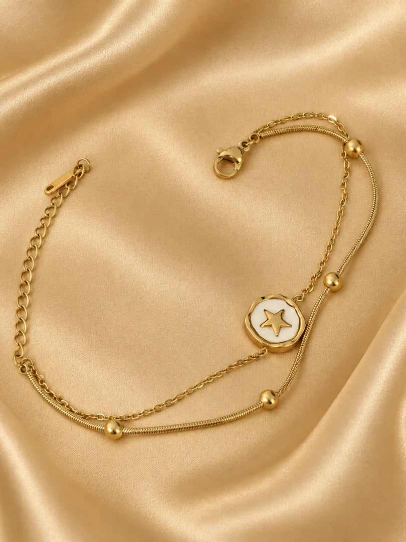 Star Enamel Layered Bracelet