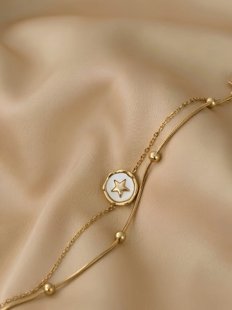 Star Enamel Layered Bracelet