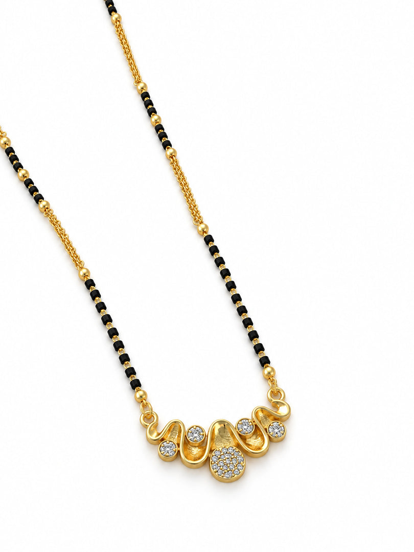 Crystal Swirl Drop Mangalsutra