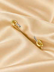 Two-Tone Knot Open Cuff Bracelet