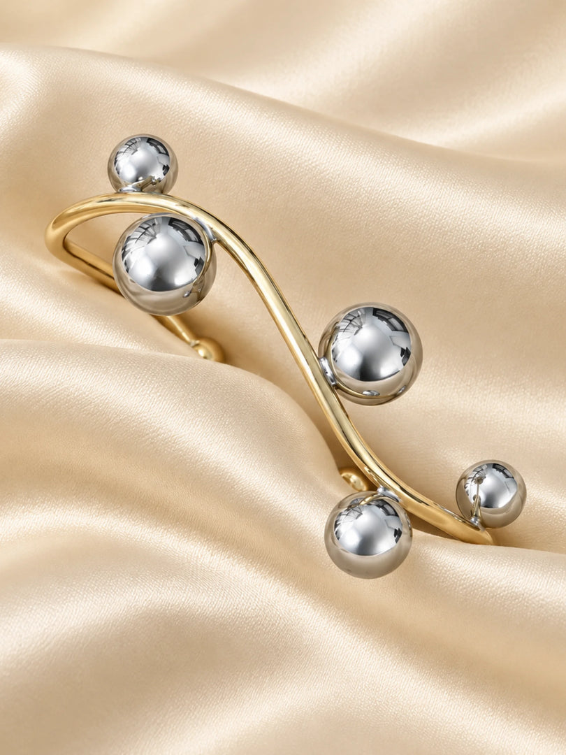 Two-Tone Organic Sphere Cuff Bracelet