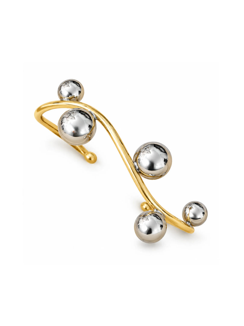 Two-Tone Organic Sphere Cuff Bracelet