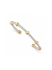 Two-Tone Ribbed Flex Cuff Bracelet