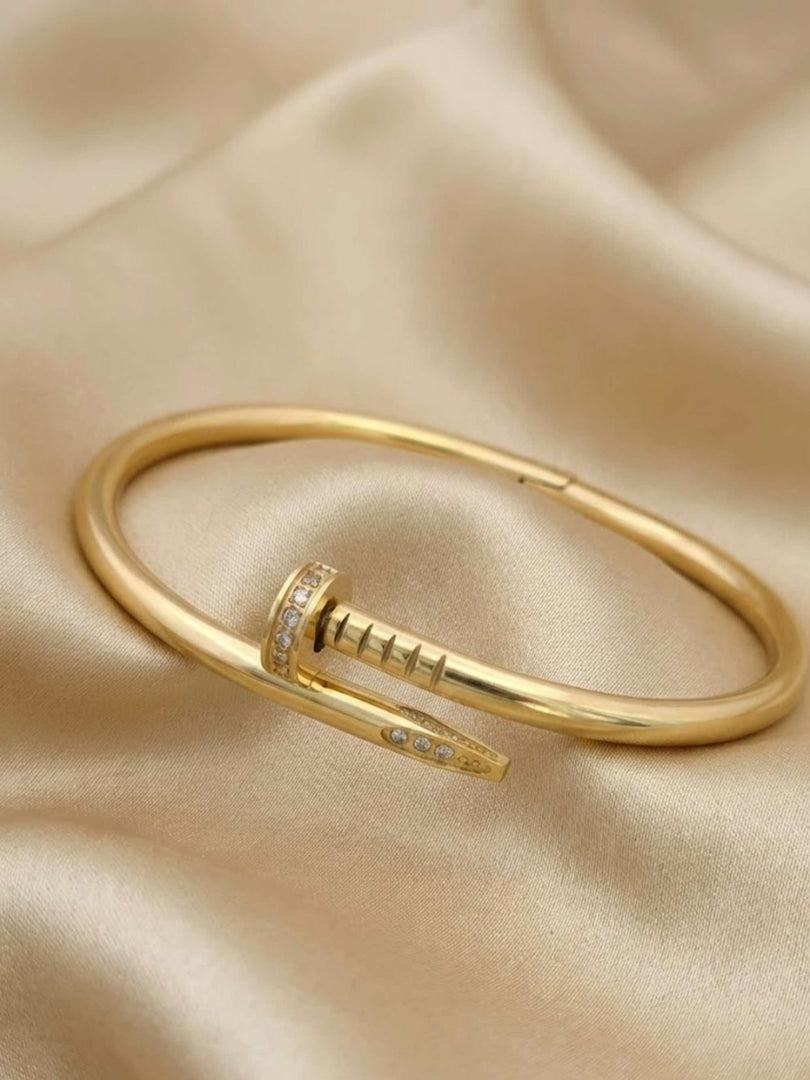 Golden Luxe Nail Cuff Bracelet