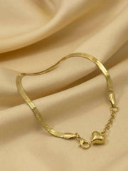 Sleek Herringbone Heart Bracelet