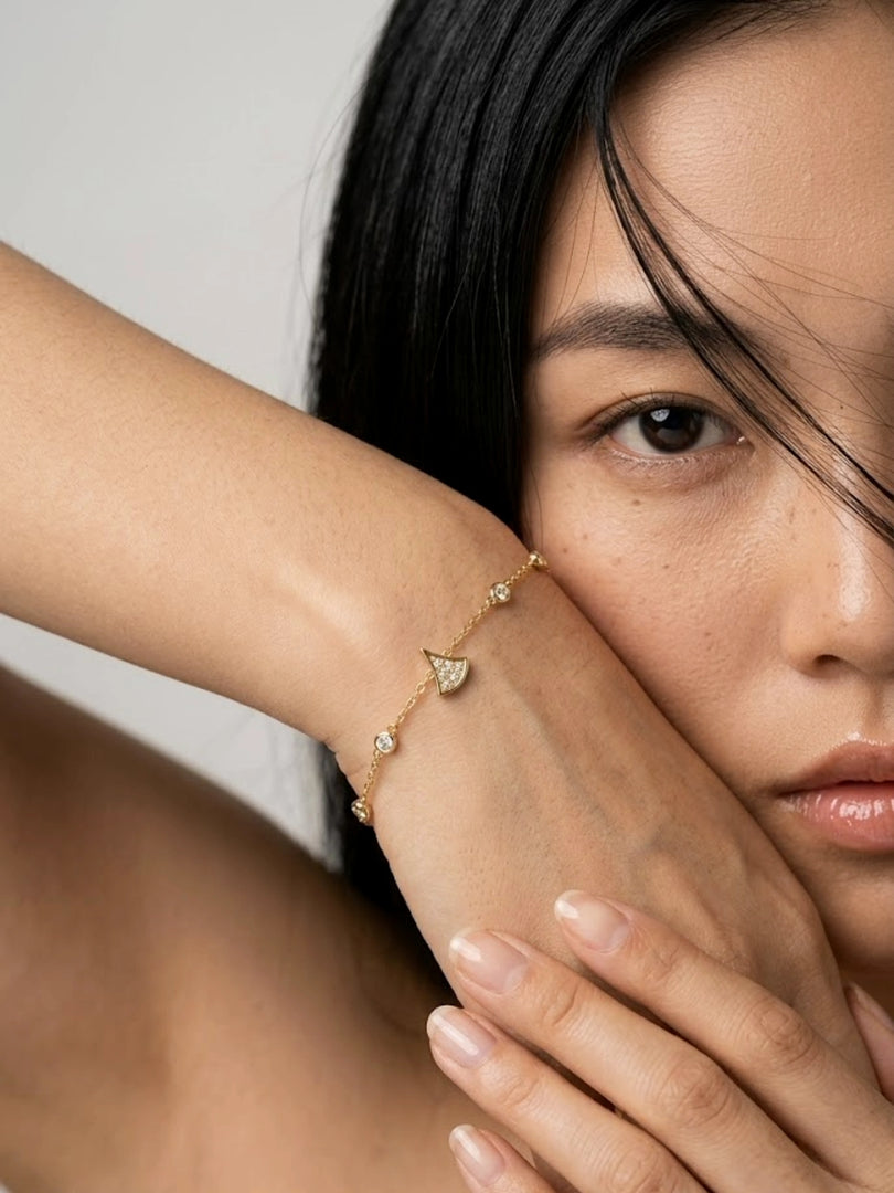 Golden Celestial Heart Bracelet