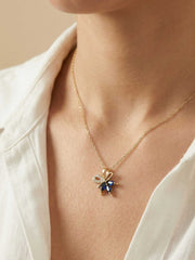 Midnight Blue Butterfly Necklace