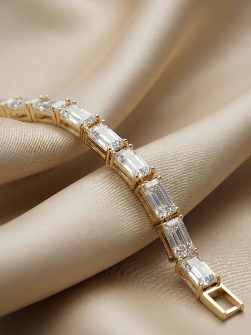 Emerald Cut Crystal Tennis Bracelet