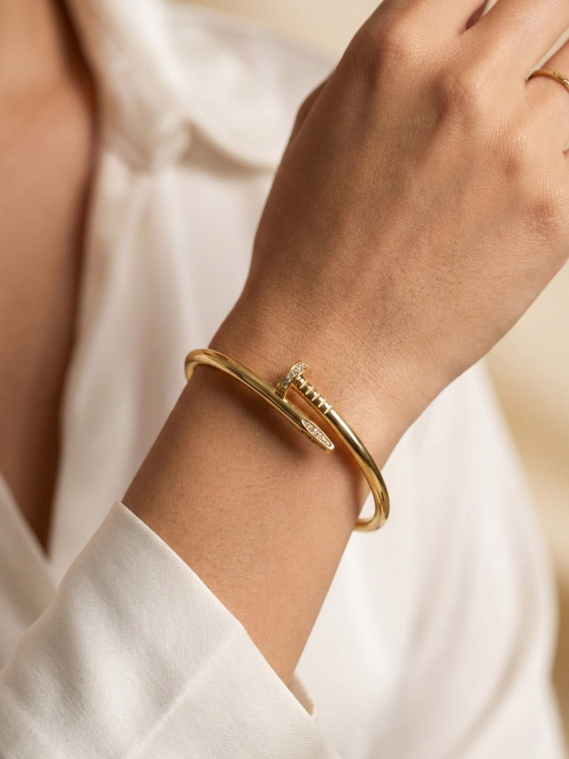 Golden Luxe Nail Cuff Bracelet