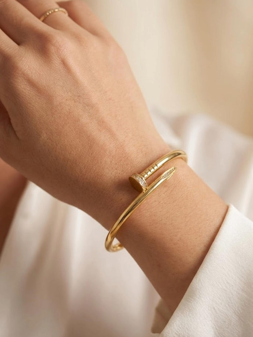 Golden Luxe Nail Cuff Bracelet
