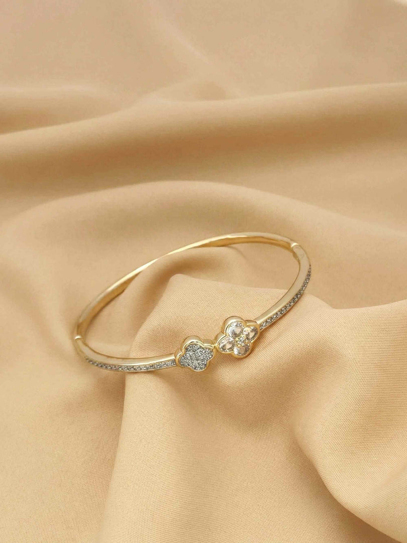 Twin Bloom Pave Bangle