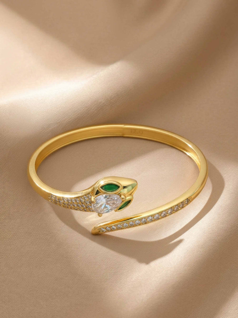 Emerald Serpent Pave Bangle