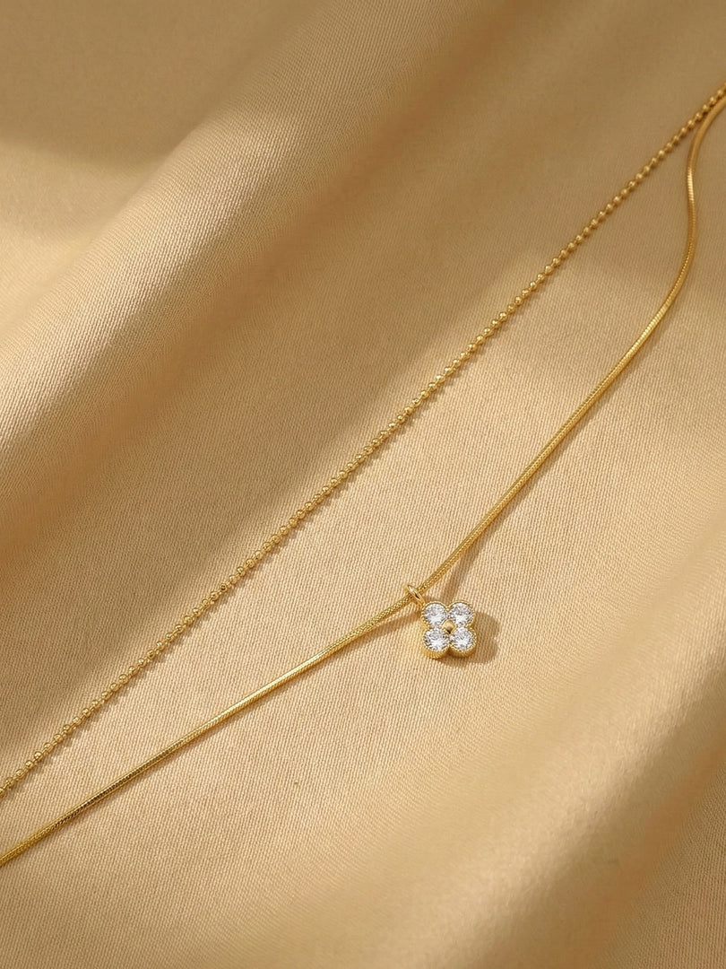 Golden Petite Clover Bangle