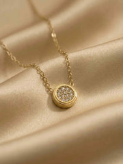 Pavé Disc Pendant Necklace