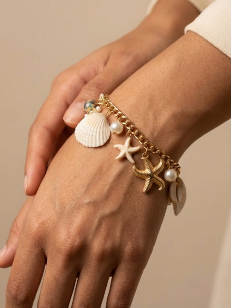 Pearl Tide Ocean Charm Bracelet