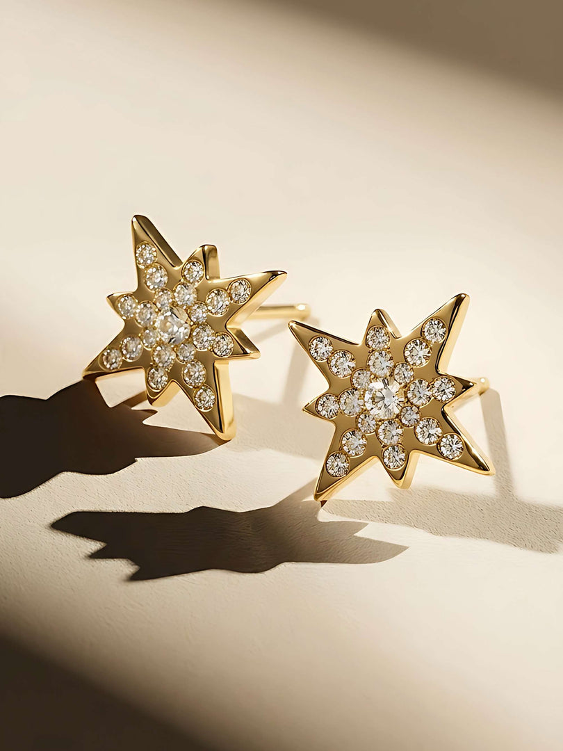 Celestial Star Crystal Stud Earrings