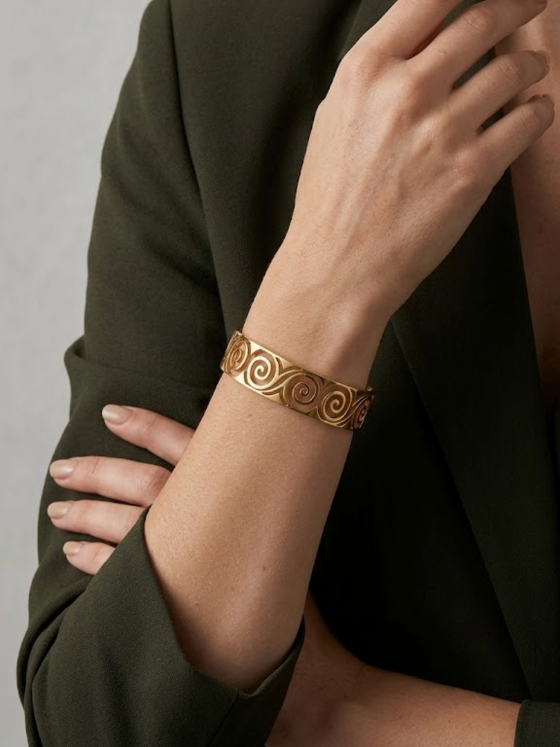 Seraphina Swirl Cut-Out Bangle