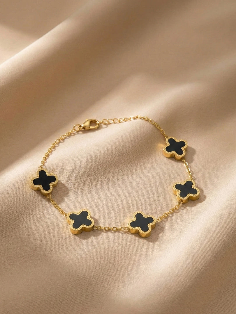 Midnight Clover Station Bracelet