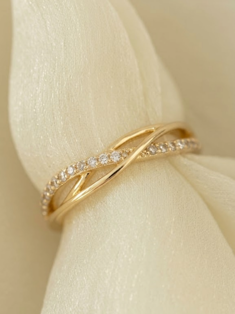 Infinity Twist Crystal Band Ring