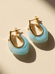 Aqua Mist Fluid Loop Earrings