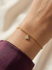 Golden Petite Clover Bangle