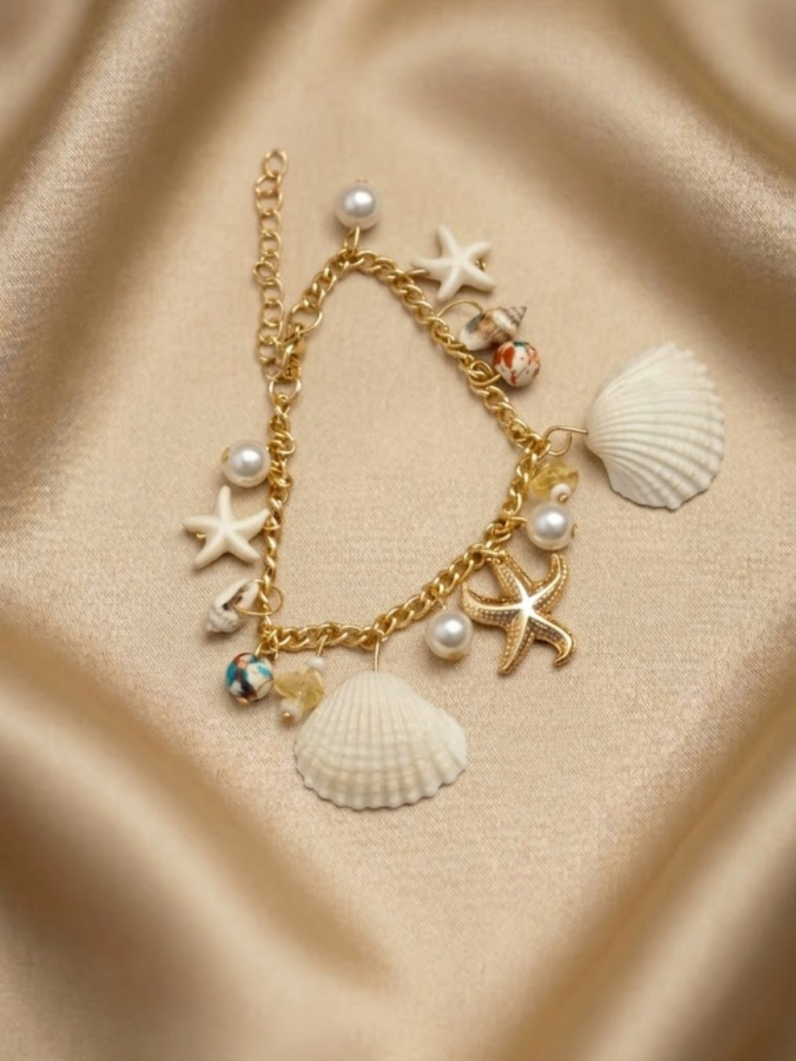 Pearl Tide Ocean Charm Bracelet