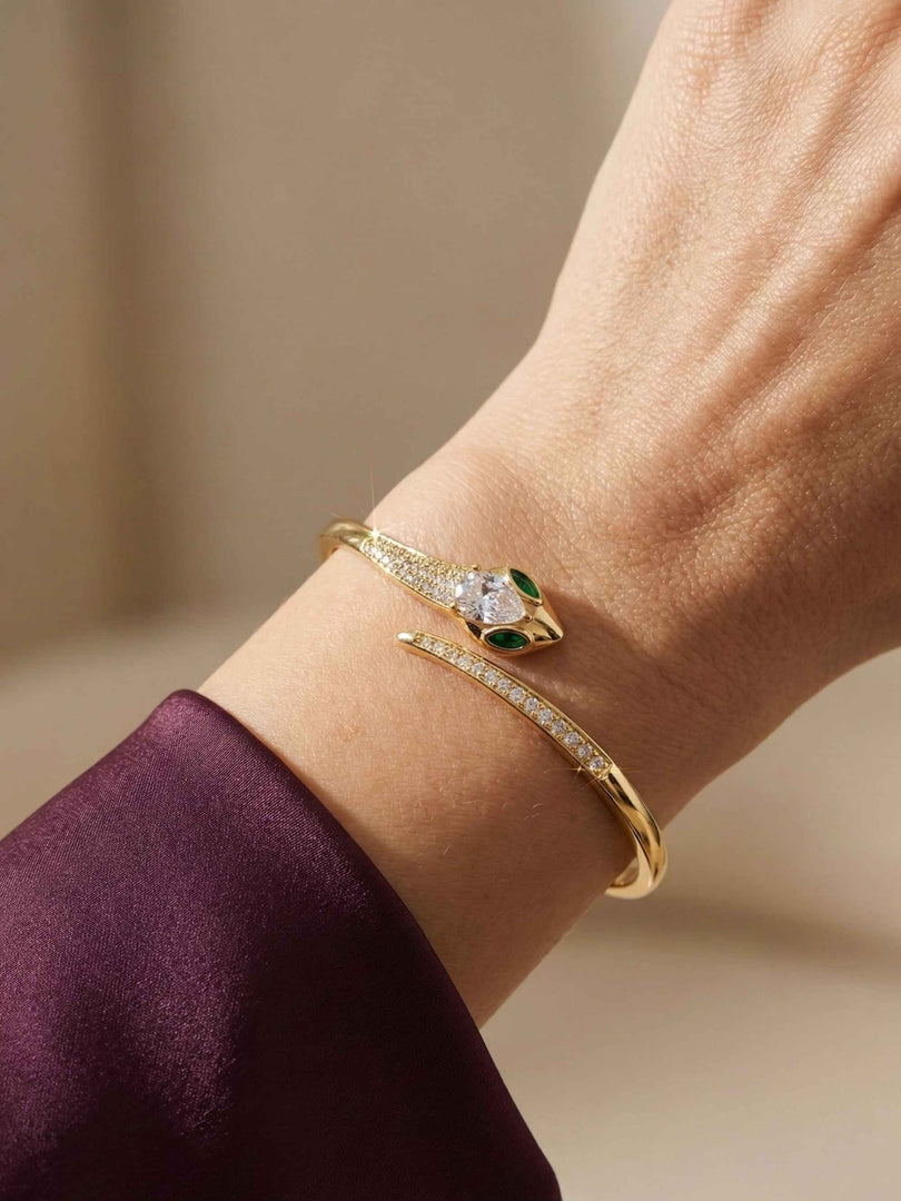 Emerald Serpent Pave Bangle